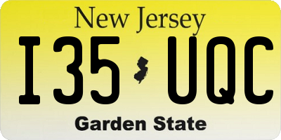 NJ license plate I35UQC