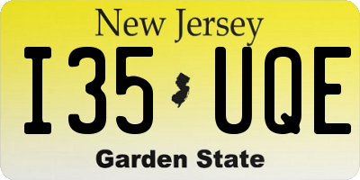 NJ license plate I35UQE