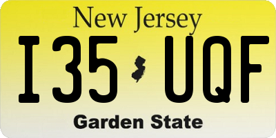 NJ license plate I35UQF