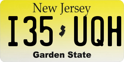 NJ license plate I35UQH