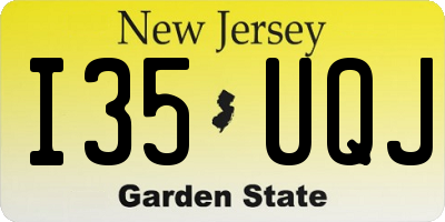 NJ license plate I35UQJ
