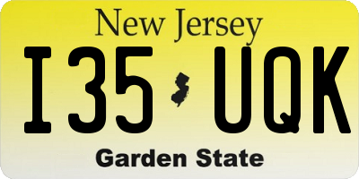 NJ license plate I35UQK