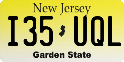 NJ license plate I35UQL