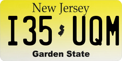 NJ license plate I35UQM