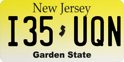 NJ license plate I35UQN