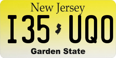 NJ license plate I35UQO