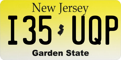 NJ license plate I35UQP
