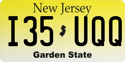 NJ license plate I35UQQ