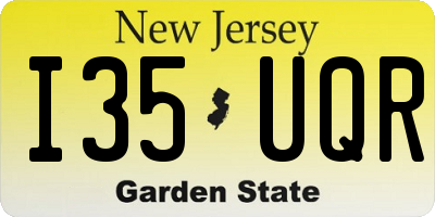 NJ license plate I35UQR