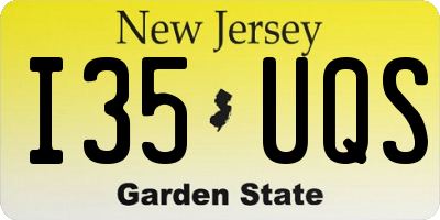 NJ license plate I35UQS