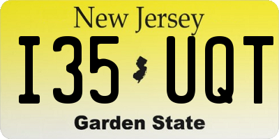 NJ license plate I35UQT