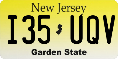 NJ license plate I35UQV