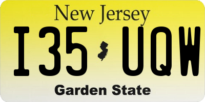 NJ license plate I35UQW