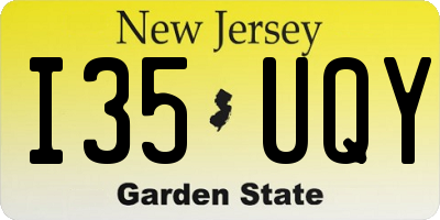 NJ license plate I35UQY