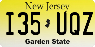 NJ license plate I35UQZ
