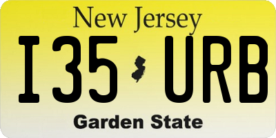 NJ license plate I35URB
