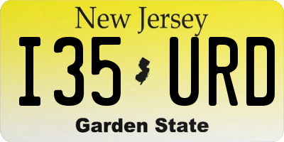 NJ license plate I35URD