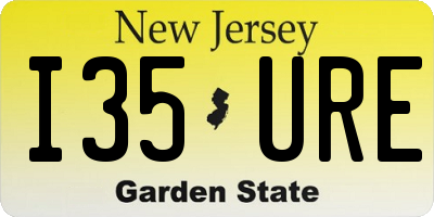 NJ license plate I35URE