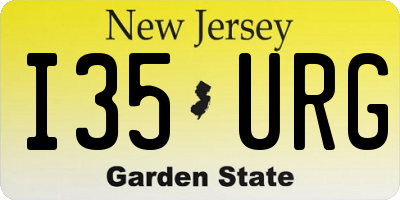 NJ license plate I35URG