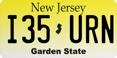 NJ license plate I35URN