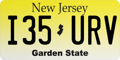 NJ license plate I35URV