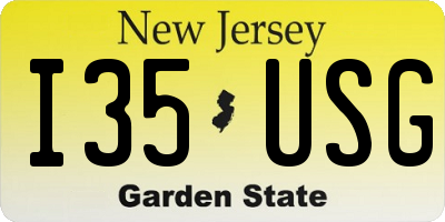 NJ license plate I35USG