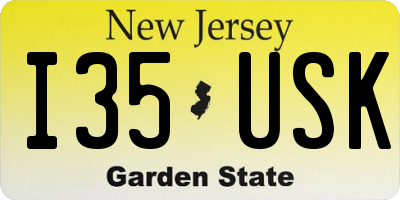 NJ license plate I35USK