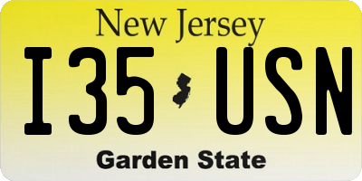 NJ license plate I35USN
