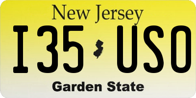 NJ license plate I35USO