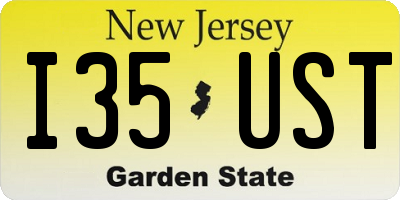 NJ license plate I35UST