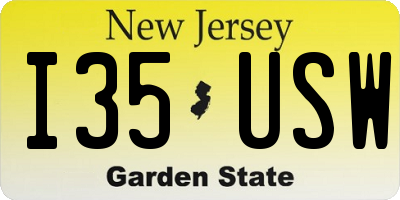 NJ license plate I35USW
