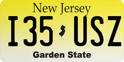 NJ license plate I35USZ