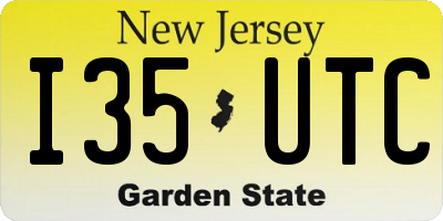 NJ license plate I35UTC