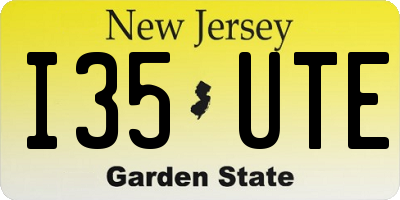 NJ license plate I35UTE