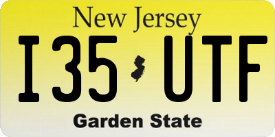 NJ license plate I35UTF