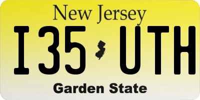 NJ license plate I35UTH