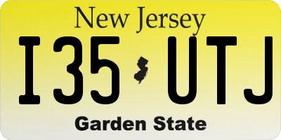 NJ license plate I35UTJ