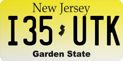NJ license plate I35UTK