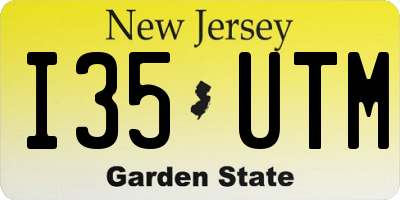 NJ license plate I35UTM