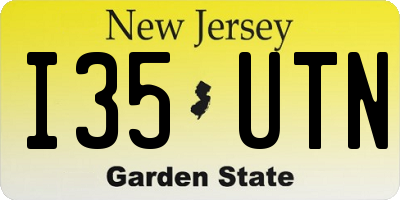 NJ license plate I35UTN