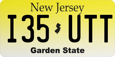 NJ license plate I35UTT