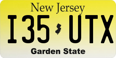 NJ license plate I35UTX