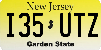 NJ license plate I35UTZ