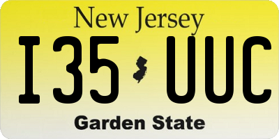 NJ license plate I35UUC