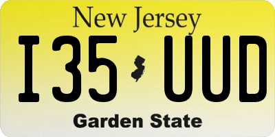 NJ license plate I35UUD