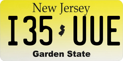 NJ license plate I35UUE