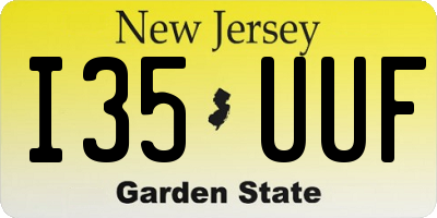 NJ license plate I35UUF