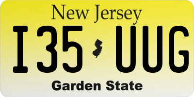 NJ license plate I35UUG