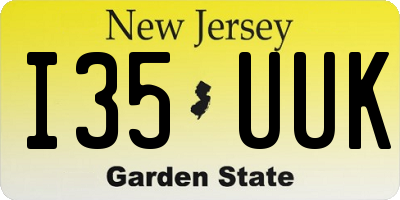 NJ license plate I35UUK
