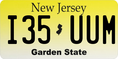 NJ license plate I35UUM